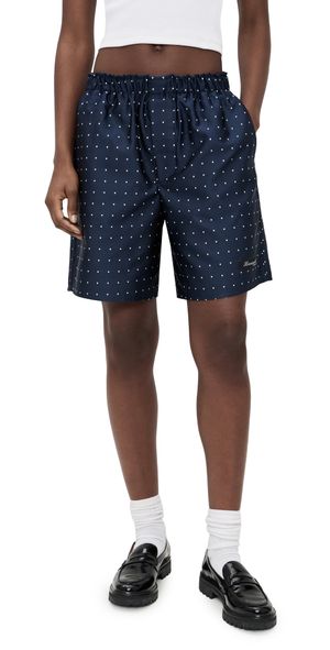 HOMMEGIRLS Long Boxer Shorts Navy Polka Dot S