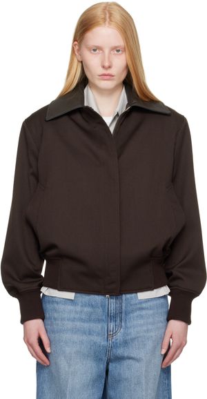 Stella McCartney Blouson militaire façon tailleur bourgogne en sergé