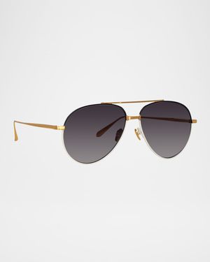 Marcelo 18K Gold-Plated Titanium Aviator Sunglasses