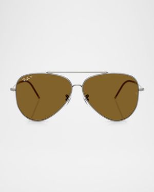 Metal & Plastic Aviator Sunglasses, 59MM