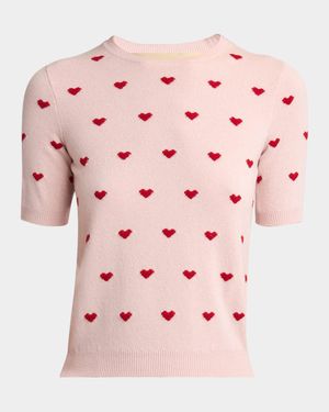 Crewneck Heart Jacquard Sweater