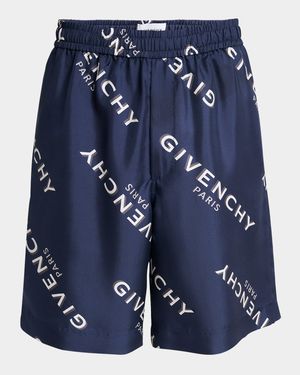 Men's Silk All-Over Logo Shorts