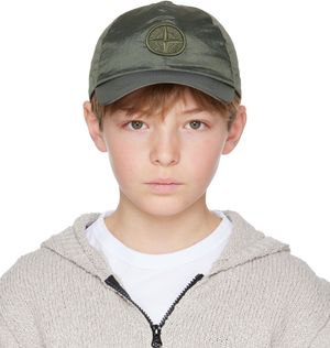 Stone Island Junior Kids Khaki Recycled Nylon Cap