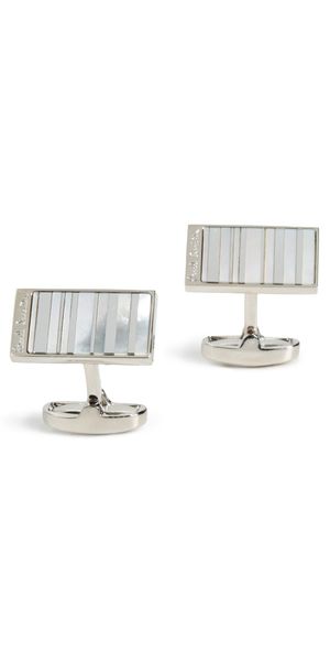 Paul Smith Mother Of Pearl Stripe Cufflinks Silver One Size