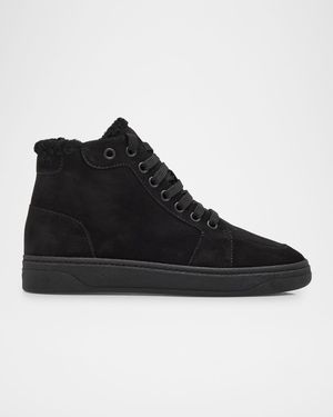 Men's GZ 94 Scarpa Suede Shearling-Lined Zip-Up Sneakers