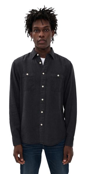 Faherty The Tried and True Chambray Workshirt Durango Black XL