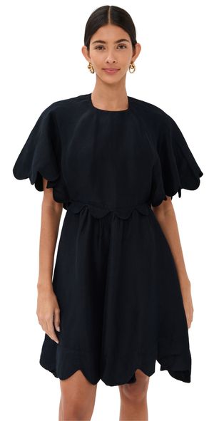 Rosie Assoulin Scalloped Buttercup Dress Black 4