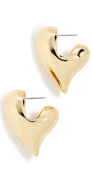 JENNY BIRD Art Heart Puff Earrings High Polish Gold One Size