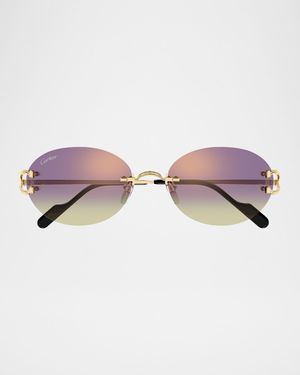 Classic C Motif Rimless Round Metal Sunglasses