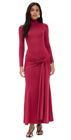 BARDOT Alix Maxi Tie Front Dress Burgundy 12