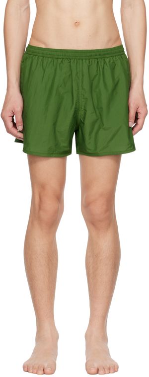 AMI Paris Green Ami de Cœur Swim Shorts