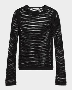 Long-Sleeve Mesh Seatbelt Top