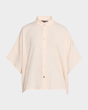 A-Line Textured Silk Shirt