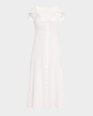 Jeanie Textured Voile Midi Dress