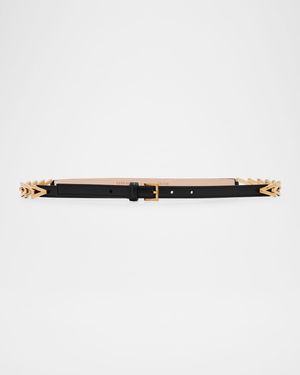 Logo Engraved Calf Leather Belt