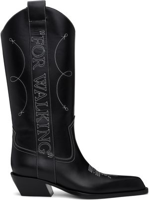 Off-White Bottes hautes Texan noires