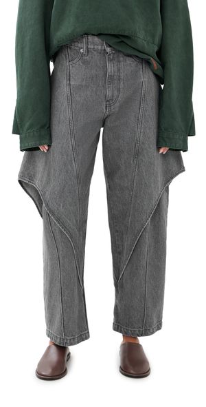 JW Anderson Cropped Sculptural Jeans Light Grey 28