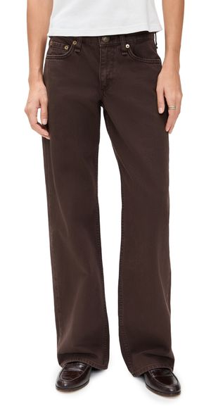rag & bone Saige Full Relaxed Straight Jeans Dark Brown 32
