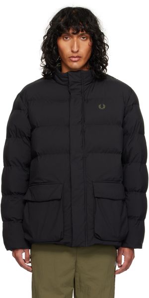 Fred Perry Black Padded Pocket Detail Jacket