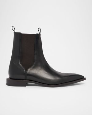 Men's Leather Point-Toe Chelsea Boots