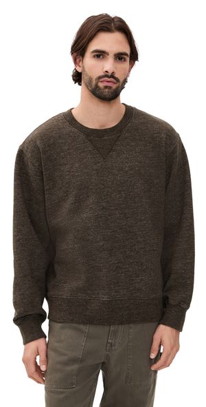Alex Mill Marlon Sweatshirt In Heather Fleece Heather Chocolate XL