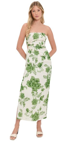 SIR. Gardella Strapless Midi Dress Frisa Print 0P