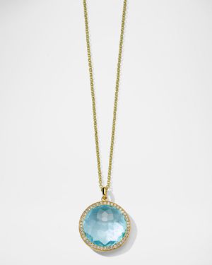 Medium Pendant Necklace in 18K Gold with Diamonds
