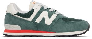 New Balance Big Kids Green & White 574 Sneakers