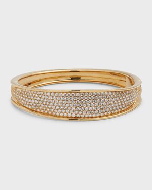 18K Yellow Gold Pave Diamond Lunaria Bracelet