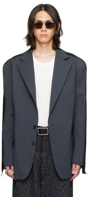 LU'U DAN Gray Oversized Blazer