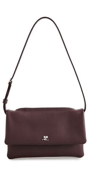 Courrèges Cuff Leather Mini Clutch Burgundy One Size
