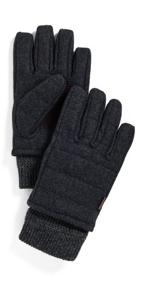 Polo Ralph Lauren Wool Channel Quilted Gloves Charcoal Heather L