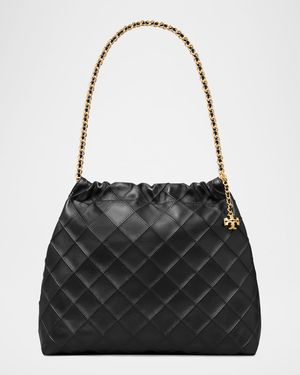 Fleming Chain Quilted Leather Hobo Bag