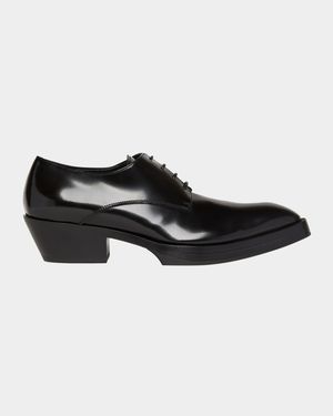 Men's Dalton Cuban-Heel Leather Derby Shoes