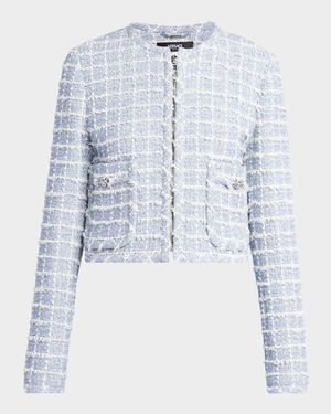 Boucle Windowpane Tweed Jacket