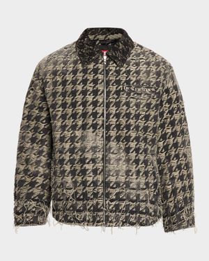 Men's D-Elmo-Fsh Houndstooth Denim Jacket