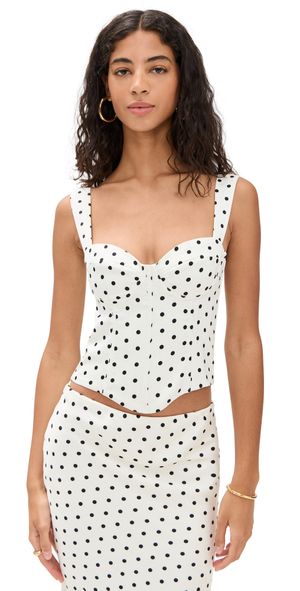 Runaway the Label Karlita Bustier White Polka M