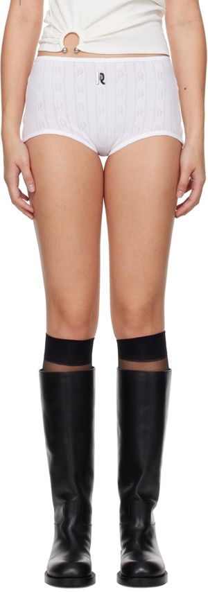 Rabanne Short blanc en pointelle