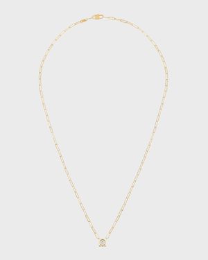 Yellow Gold Le Cube Large Diamond Pendant Necklace
