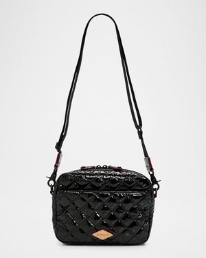 Metro Quilted Glossy Nylon Crossbody Camera Bag