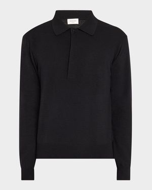 Men's Solid Knit Polo Shirt