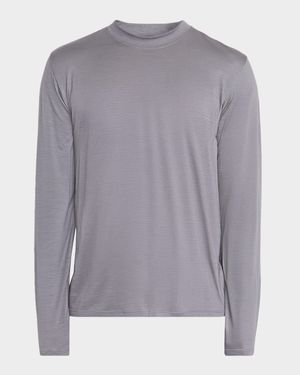 Men's Easy-Care Wool Jersey Long-Sleeve T-Shirt