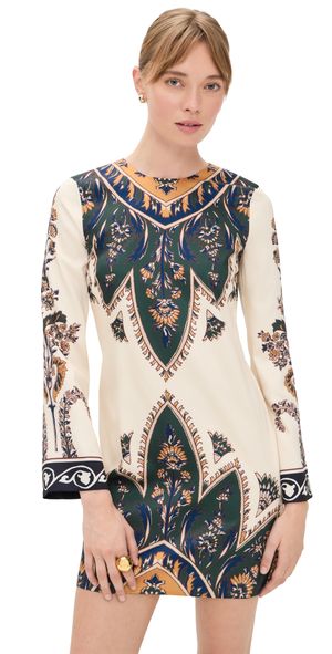 Veronica Beard Long Sleeve Cromwell Dress Ecru Multi 4