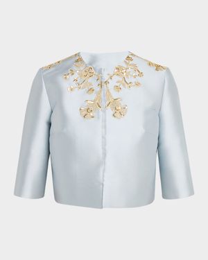 Embellished Silk Bolero Jacket