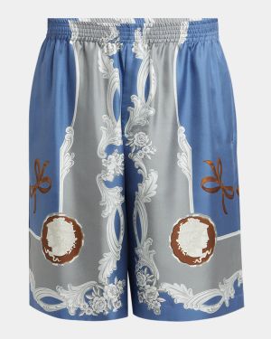 Men's Medusa Cameo Silk Shorts