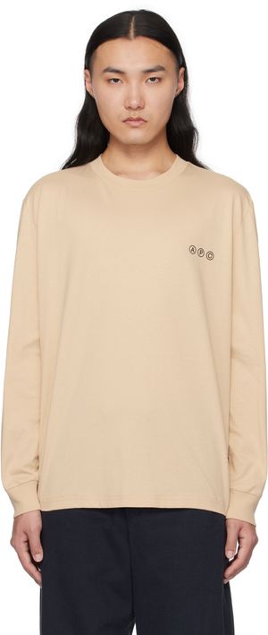 A.P.C. Beige Manche Longue Adresse T-shirt