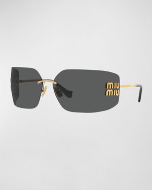 MU 54YS 80 Rimless Titanium Wrap Sunglasses
