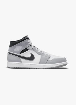 Nike - Air jordan 1 mid light smoke grey anthracite (gs) - Taille 40 - Gris