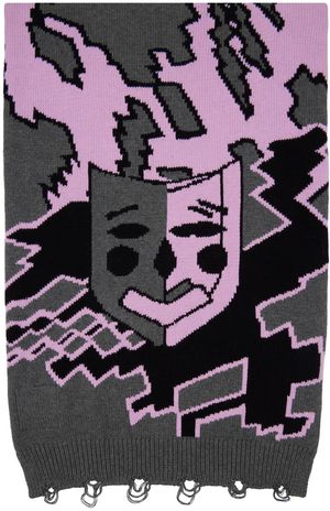 Perks and Mini Gray & Purple Abbraccio Cashmere Scarf