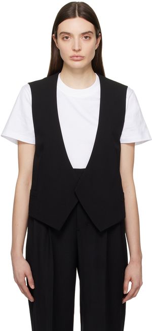 AMI Paris Black Open Vest